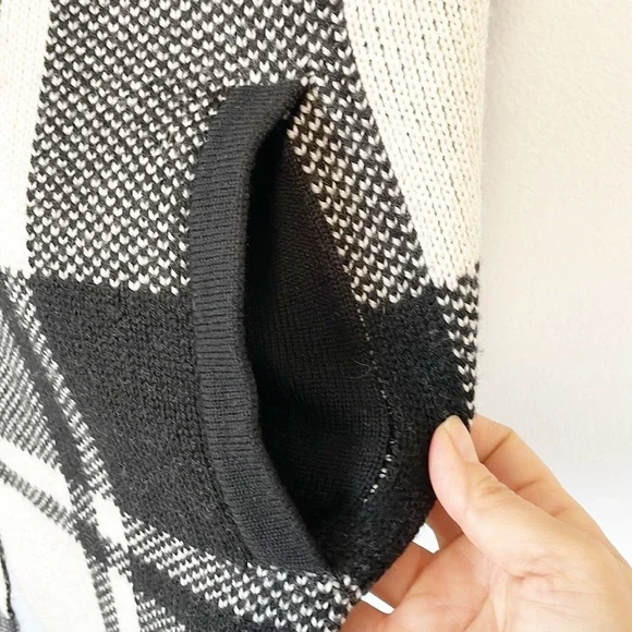 100% Merino Wool Pendleton Block Plaid  Coatigan Sweater Size Large - Picture 12 of 16